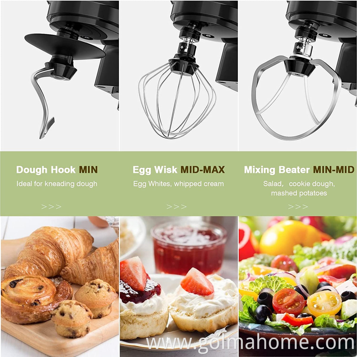 1500W Stand Mixer 5.5L 3 In 1 Multifunction Powerful Kitchen Food Processor Robot Cuisine Cooks Machine Chef Knead Dough Mixer